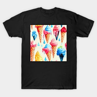 Watercolor ice cream pattern T-Shirt